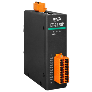 ET-2228P Ethernet I/O Module with 2-port Ethernet Switch, 16-bit with 8-ch Analog Output