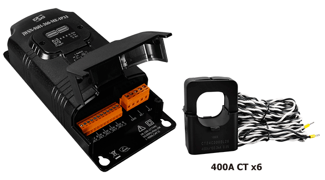 iWSN-9601-360-ME-IP33 iWSN Wireless single-phase 6-loop intelligent power meter, includes 400A CT (Inside diameter 36 mm; wire lead 8 m) x 6