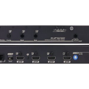 VQSCM-41 4 Ports True 4K HDMI Seamless Switch with Scaler, Auto Sensing, Serial Control, IR Control & HDCP Management