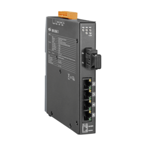 NSM-205AFC-T 4-port 10/100 Mbps Ethernet with 1 fiber port Switch (Multi mode, SC connector), Power Supply Input +12 VDC ~ +48 VDC with metal case