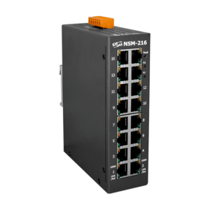 NSM-216 Unmanaged 16-port Industrial 10/100 Base-TX Ethernet Switch with metal casing