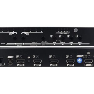 XQSCM-402 4x2 True 4K HDMI Matrix Switcher with Seamless Switch, Scaler, HDMI Audio Matrix, Auto Sensing, IR / Serial Control & HDCP Management