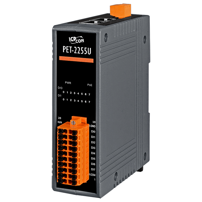 PET-2255U PoE I/O Module with 8-ch DI & 8-ch Sink/Source-type DO