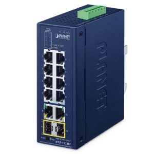 IFGS-1222TF Industrial 8-Port 10/100TX + 2-Port 10/100/1000T + 2-Port 1000X SFP Ring Ethernet Switch