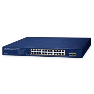 GSW-2620HP 24-Port 10/100/1000T 802.3at PoE + 2-Port 1000X SFP Gigabit Ethernet Switch