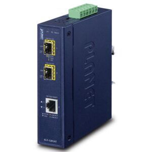 IGT-1205AT Industrial 1-port 10/100/1000T to 2-port 100/1000/2500X SFP Media Converter