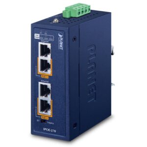 IPOE-270 Industrial 2-port Multi-Gigabit 802.3bt PoE++ Injector Hub (-40~75 degrees C)