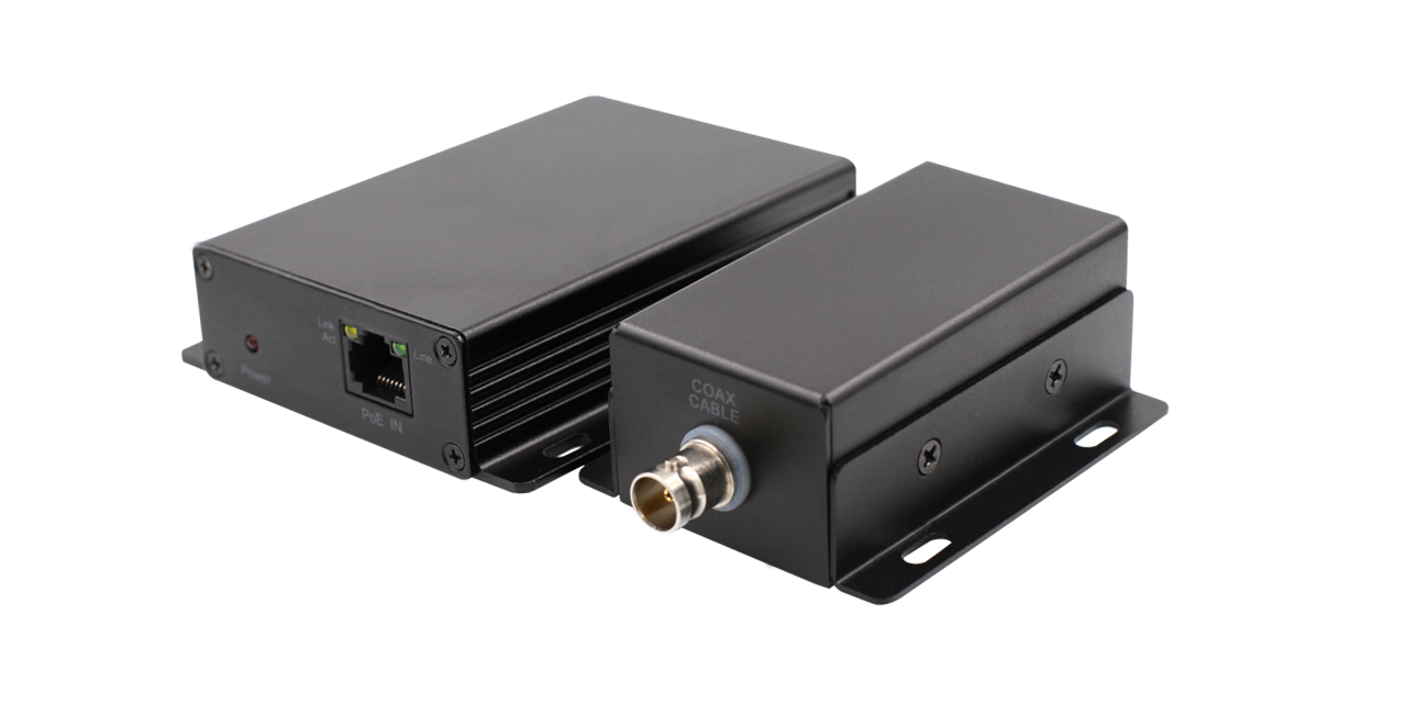 OT-PLC101POE/DC Mini PoE Extender over coax up to 500m, powered by 48-56VDC or PoE switch