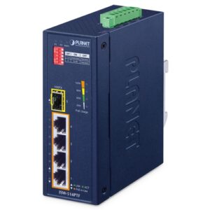 ISW-514PTF Industrial 4-Port 10/100TX 802.3at PoE+ plus 1-Port 100FX Ethernet Switch