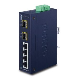 ISW-621TF 4-Port 10/100Base-TX + 2-Port 100Base-FX SFP Industrial Ethernet Switch (-40 ~ 75 degrees C operating temperature)
