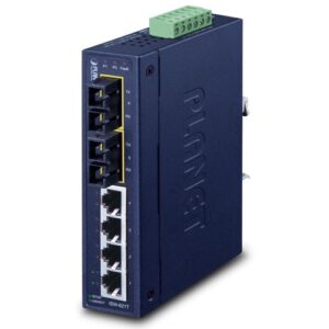 ISW-621T 4+2 100FX Port Multi-mode Industrial Ethernet Switch - 2km (-40~75 degrees C operating temperature)