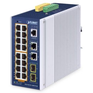 IGS-4215-16P2T2S  Industrial 16-Port 10/100/1000T 802.3at PoE + 2-Port 10/100/1000T + 2-Port 100/1000X SFP Managed Ethernet Switch