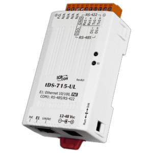 tDS-715-UL-UTA Tiny (1x RS-422/485) Serial-to-Ethernet Device Server with PoE & -40 ℃ Operating Temperature (UL Approved)