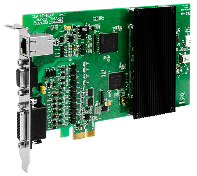 ECAT-M808-32AX PCI Express, 32-Axis EtherCAT MainDevice board with 13-ch DIO, 2-Axis Encoder (RoHS), without cable and daughter board