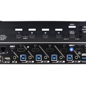 QSBM-3214 True 4K 4x2 HDMI Matrix KVM Switch with Seamless Switching, Mouse Roaming, Scaler & Full-Frame PBP function