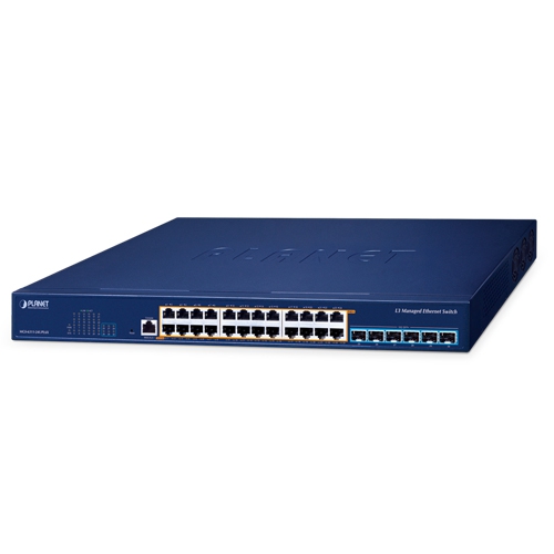 MGS-6311-24UPL6X L3 24-Port 2.5GBASE-T 802.3bt PoE + 6-Port 10GBASE-X SFP+ Managed Ethernet Switch