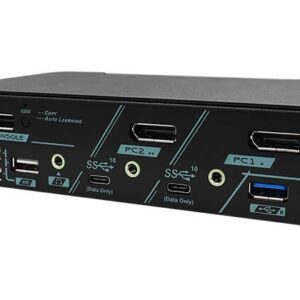 PKAG-GT3112 2 Ports True 4K DisplayPort KVM Switch with USB 3.2 Gen 2, HDCP Engine, EDID Management, Audio