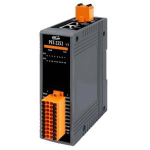 PET-2252 PoE I/O Module with 2-port Ethernet Switch, Universal 16-ch DIO (DI: Sink, DO: Source, 450 mA max.)