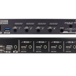 USW-T334 4 Ports USB 3.2 Gen 2 KM Switch with Mouse Roaming, Mouse Control, USB Synchroniser, Hotkey Control, Serial Control, IR Control