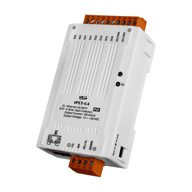 tET/PET Series Compact Ethernet Remote I/O Modules with Modbus TCP & UDP protocols