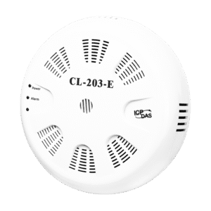 White round smoke detector device