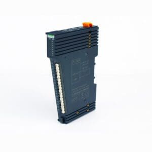 Sleek black module with several ports