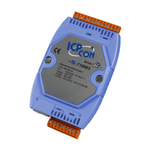 Blue industrial module with multiple connections