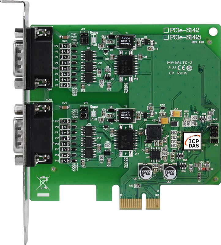 PCIe card with dual ports