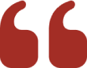 Red quotation marks on black background