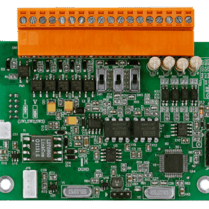 Detailed view of a circuit board layout