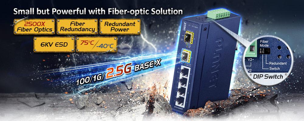 Fiber-optic network switch features