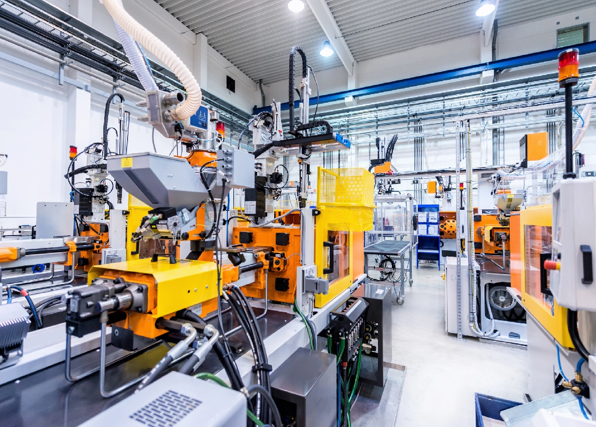 Industrial machinery in a factory setting