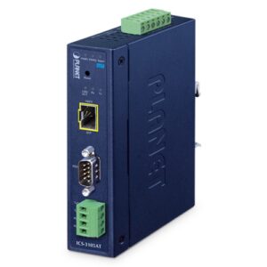 ICS-3105AT IP30 Industrial 1-Port RS232/RS422/RS485 Serial Device Server with 1-Port 100FX SFP