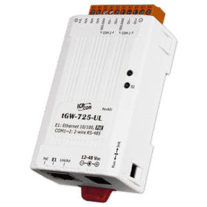 tGW-725-UL-UTA Tiny Modbus TCP to RTU/ASCII Gateway with PoE & 2-port RS-485 & UL Approved (-40 ℃ Operating Temperature)