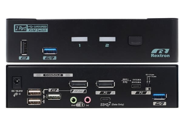CPAAG-PT3112 4K 60Hz 2 Ports Hybrid USB-C/ DP Laptop & Desktop KVM Switch Docking Station with 10Gbps USB Sharing